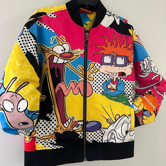 Nickelodeon Cartoon Character Jacket - Pink Yellow Blue